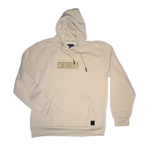🌴 Buzo canguro beige Brooklyn Laundry con capucha. Bordado "LOS ANGELES" en el pecho con estilo moderno. Bolsillo frontal. Prenda urbana exclusiva de TopStore con vibra californiana.