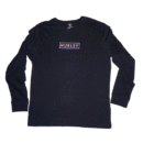 👕 Remera negra de manga larga para hombre de Hurley. Logo frontal de Hurley enmarcado con efecto holográfico iridiscente. Fabricada en algodón suave
