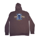 Suave buzo fleece marrón con capucha Members Only. Detalle de oso bordado "Together" en la espalda. Exclusivo en TopStore.