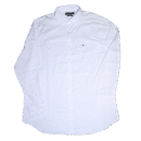 Camisa Tommy Hilfiger blanca de manga larga para hombre. Diseño Slim Fit con tejido stretch. Tiene cuello abotonado, botones frontales y el logo bordado en el pecho. Ideal para vestir y ocasiones formales