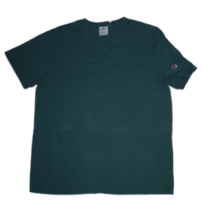 👕 Remera verde lisa de manga corta para hombre marca Champion. Logo de Champion bordado en la manga izquierda. Fabricada en algodón suave.
