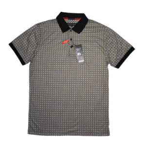 👕 Polo de manga corta para hombre marca American Breed "The Ultimate Fashion Smart Shirt" con patrón de rombos en tonos marrón y negro. Confeccionado en poliéster stretch, cuello tipo polo con dos botones negros y ribetes negros en mangas